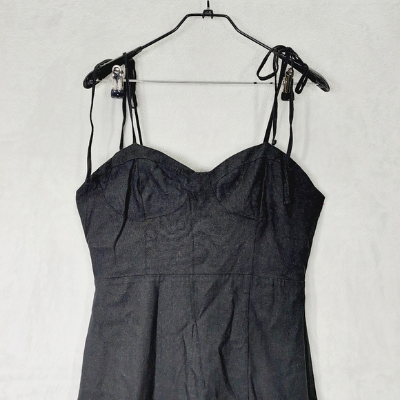 New Forever 21 Bustier Cami Black Side Slit Midi Dress P1667 - Picture 4 of 11